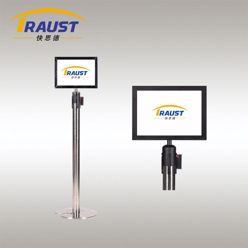 Stanchion Sign Holder--SH-A43--Use With Retractable  Belt Barrier.jpg