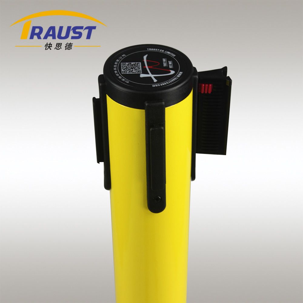 Retractable Crowd Control Barriers -- BP-36CD-Yellow Finish-Customize Label.jpg