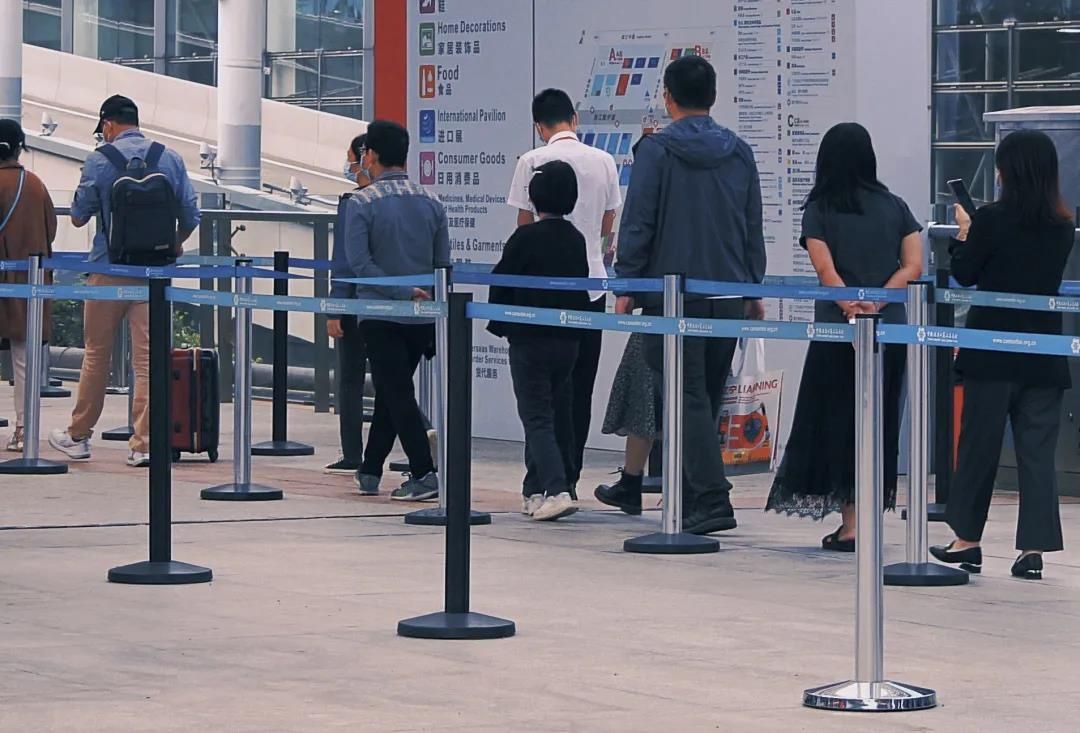 Traust Stanchion in Security entrance of 2021 Canton Fair.jpg